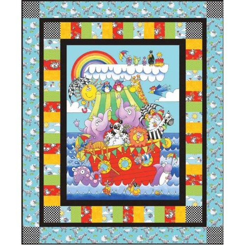 Noah's Story Novelty Ark Animals Quilt Kit 48” x 58”