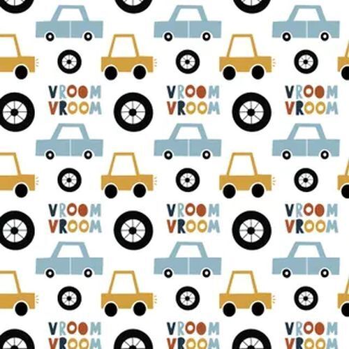 Fabric Remnant-Devonstone Rush Hour Novelty Cars Vroom 50cm