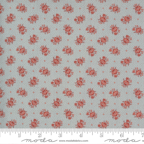 Fabric Remnant- Moda Jardin De Fleurs Ciel Blue 94cm