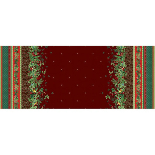 Fabric Remnant -	Joyful Christmas Double Border Metallic WIDE  79cm