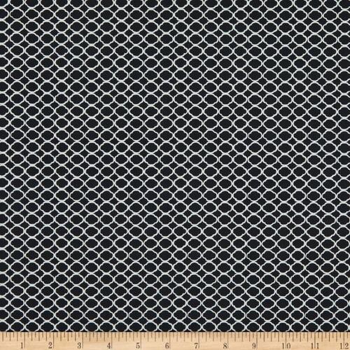 Fabric Remnant- French Couture Noir Ogee Black 45cm