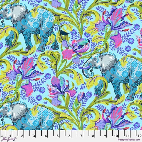 Fabric Remnant- Tula Pink Everglow Elephant All Ears Aura 72cm