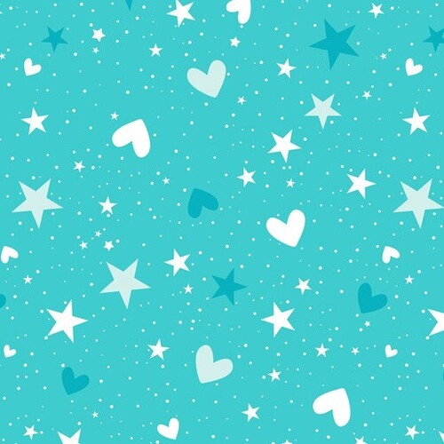 Fabric Remnant-Unicorn Magic Pearlescent Hearts Stars 78cm