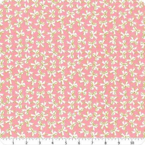 Fabric Remnant-Milk and Honey Bows Sparkle 80cm