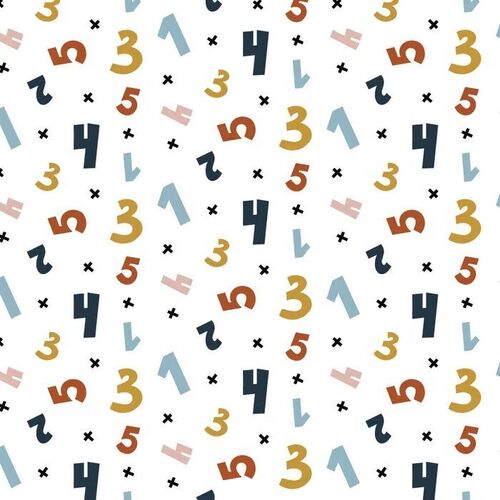 Fabric Remnant-Devonstone Rush Hour Novelty Numbers 40cm