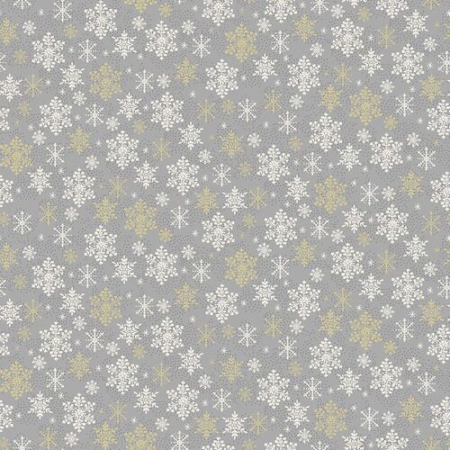 Fabric Remnant- Scandi 2021 Christmas Snowflakes 45cm