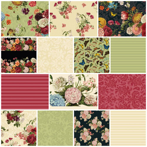 Devonstone Butterfly Bouquets Floral Fabric Bundle