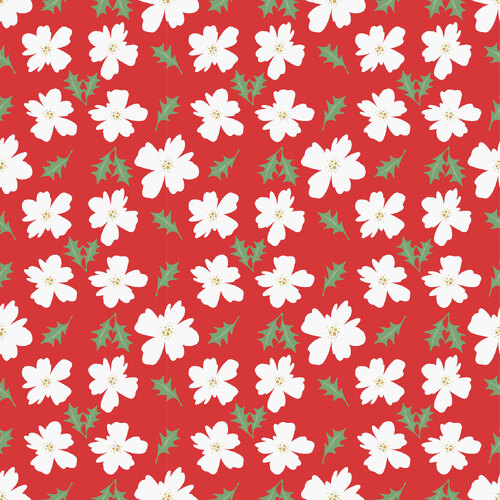 Devonstone Dear Santa Christmas Holly Floral Red DV6273