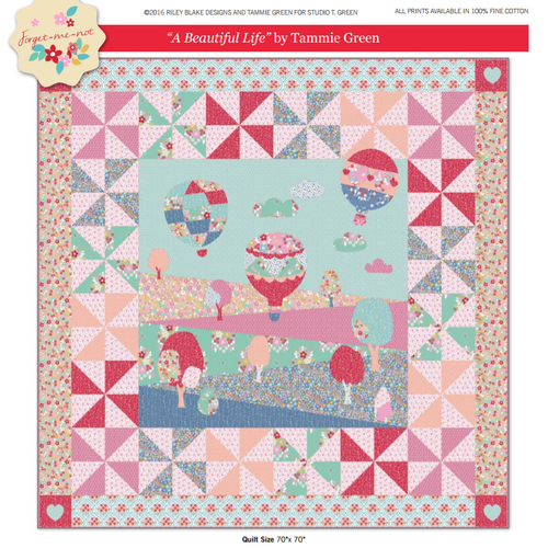 A Beautiful Life Pattern Quilt Fabric Kit - Paisley Rose 