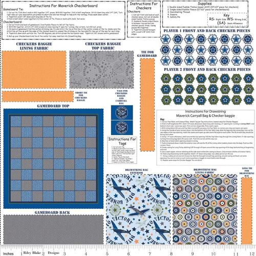 Super Sale Maverick Checkerboard & Bag Panel P3281-BLUE