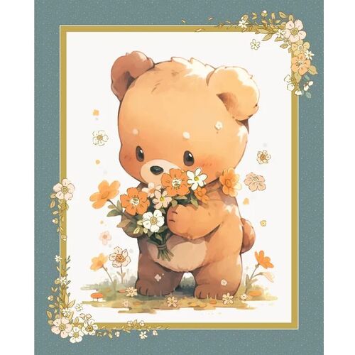 Devonstone Baby Bear Cot Quilt Panel DV6143