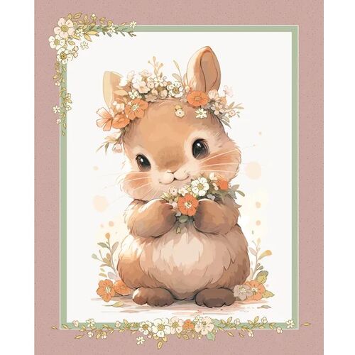 Devonstone Baby Bunny Cot Quilt Panel DV6144