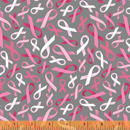 Super Sale Patches of Hope Pink Ribbons Grey 53212-6 