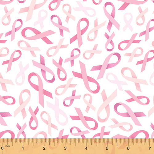 Super Sale Patches of Hope Pink Ribbons White 53212-3