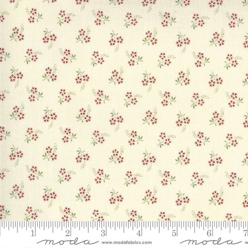 Fabric Remnant- Moda Jardin De Fleurs Ciel Pearl 78cm