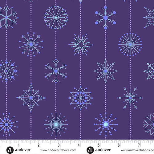 Century Prints Deco Frost Snowflakes Plum CS1114P