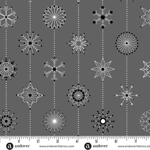 Century Prints Deco Frost Snowflakes Sleet Grey CS1114K