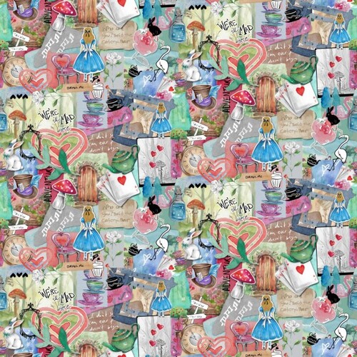 Alice in Wonderland Patchwork Collage 81540-1