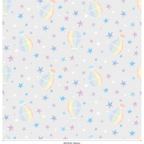 Nursery Balloons Scattered Stars Grey 81520-4