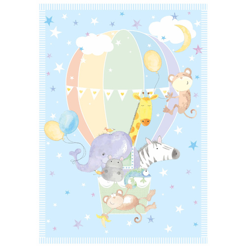 Nursery Balloons Animals Quilt Panel 81520-1