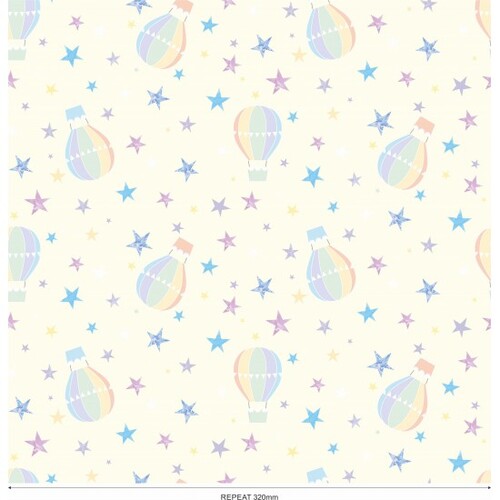 Nursery Balloons Scattered Stars Cream 81520-3