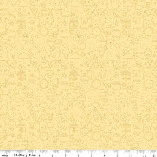 Bundle of Joy Baby Animals Tone on Tone C15293-YELLOW