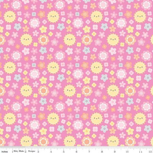 Bundle of Joy Blossoms Sun Faces C15292-PINK