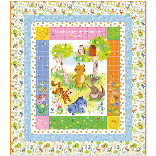 100 Aker Woods Winnie & Friends Favorite Day Panel Quilt Kit