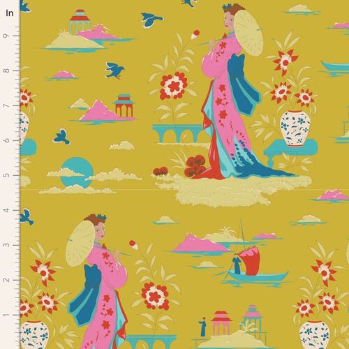 Fabric Remnant- Tilda Bloomsville Geisha Garden Vista 30cm