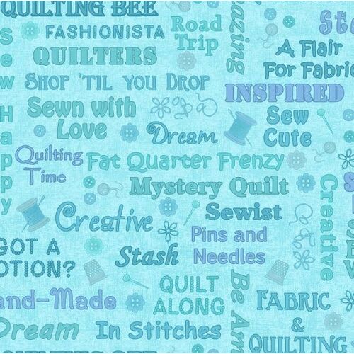 Fabric Remnant - Shop Hop Quilting Sewing Words 70cm