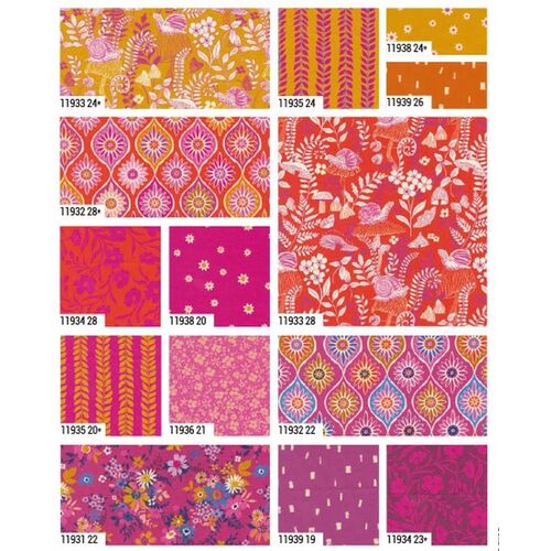 Moda Maeve Floral Mandarin Pink Fabric Bundle