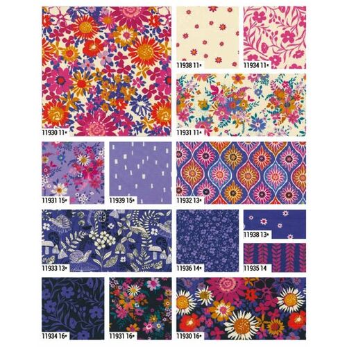 Moda Maeve Floral Navy Pearl Fabric Bundle