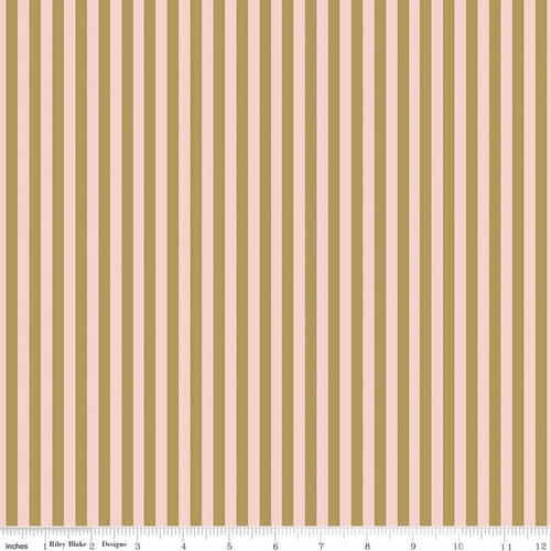 Fabric Remnant- Bliss Stripes Rose Sparkle 75cm