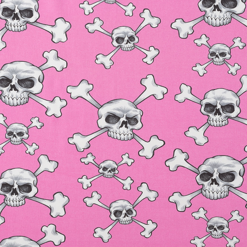 Fabric Remnant -Alexander Henry Skulls and Bones 74cm