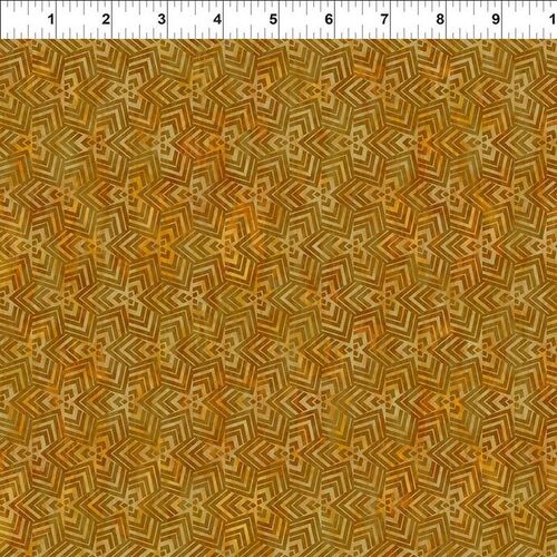 Fabric Remnant -	 Cosmos Celtic Triangles Gold 85cm