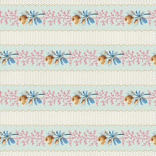 Fabric Remnant - Edward Terrace Phoebe Floral Stripe 90cm