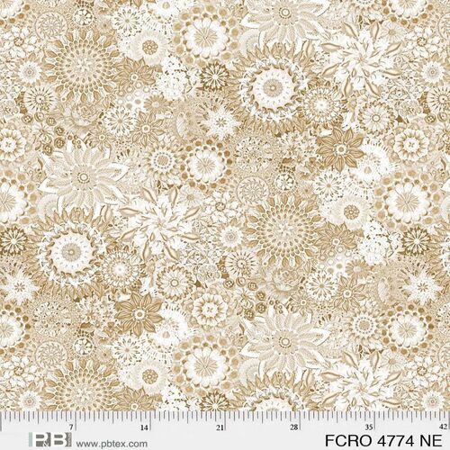 Fabric Remnant -Floral Crochet Backing 108" Wideback 36cm