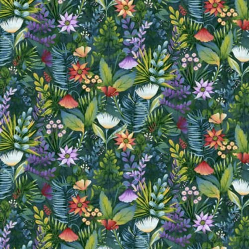 Fairytale Forest Flower Meadow Green 3013-66