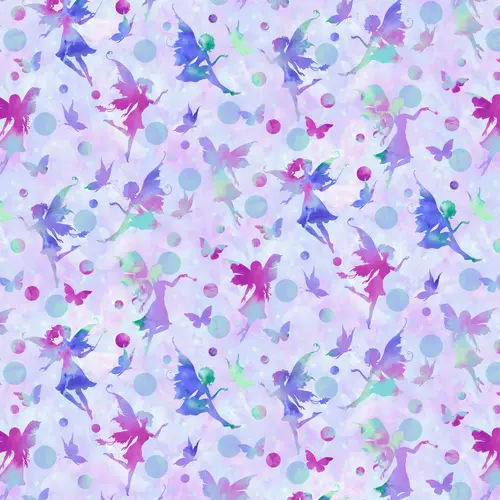 Fairytale Forest Fairy Silhouettes Lavender Lilac 3014-55