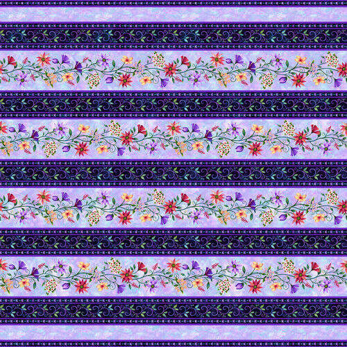 Fairytale Forest Fairies Butterfly Floral Border Stripe 3020-55