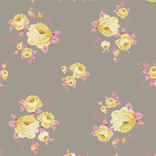 Tilda Sunday Brunch Millie Flower Yellow Grey 100589