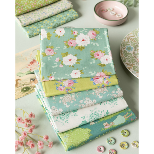 Tilda Sunday Brunch Floral 1/2 Metre Bundle Teal