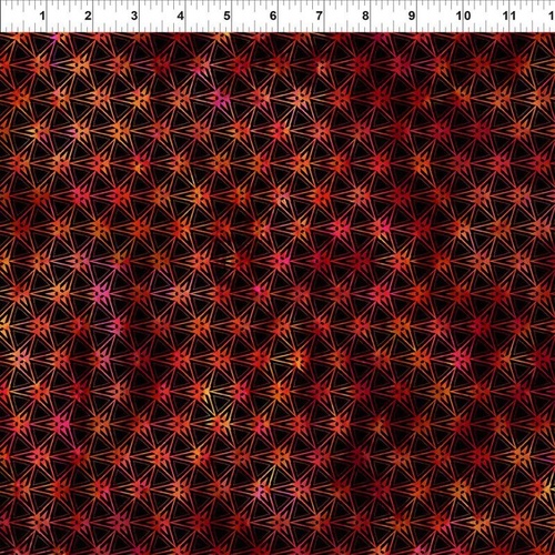 Fabric Remnant-Sci Fi Stellar Stars Geo Red  57cm