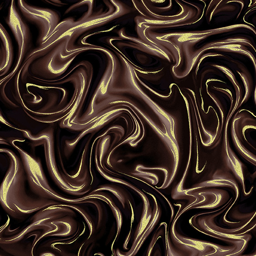 Fabric Remnant-Chocolicious Chocolate Bliss Swirl Gold 42cm