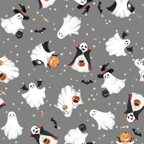 Super Sale Spooky Trick or Treat Halloween Ghosts Grey BQ8318 090