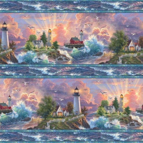 Super Sale Safe Harbor Nautical Lighthouse Border Stripe DP24966-54 