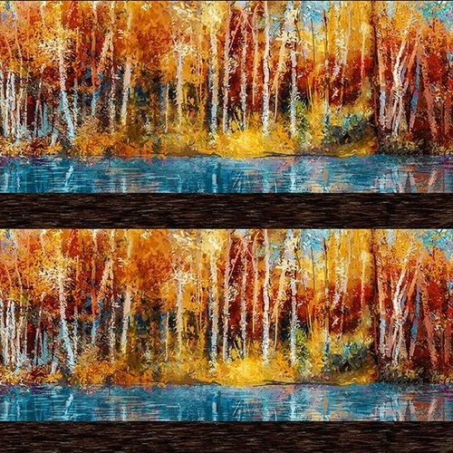 Super Sale A Year of Art Autumn Leaves Border Stripe 31YOA-1 