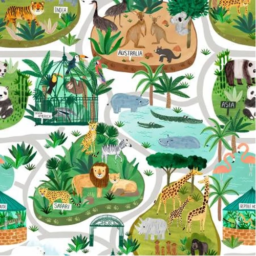 Super Sale Ticket to the Zoo Animals Trail World Map Y3528-1 