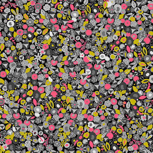 Fabric Remnant-	 Sun Print Tuesday Floral Hellebore 73cm