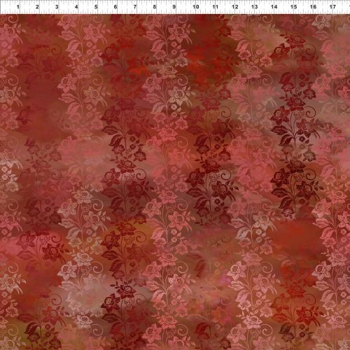 Fabric Remnant-Diaphanous Digital Enchanted Vines Spice 82cm